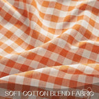 Romanstile Fall Gingham Ruffled Tablecloth Rectangle, 60 x 120 Inch Orange - Image 5