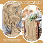 20 Pack Cheesecloth Table Runner - 17x108 Inch Beige Boho Gauze Cheese Cloth Table Runners for Baby Bridal Shower Decoration Wedding Party Summer Garden Farmhouse - Image 6
