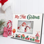 BELLA BUSTA-My First Christmas Picture Frame-Babys 1st Christmas-The Santa Train -Merry Christmas-Peace-Joy-Love-UV Print Picture Frame (4x6 Horizontal) - Image 3