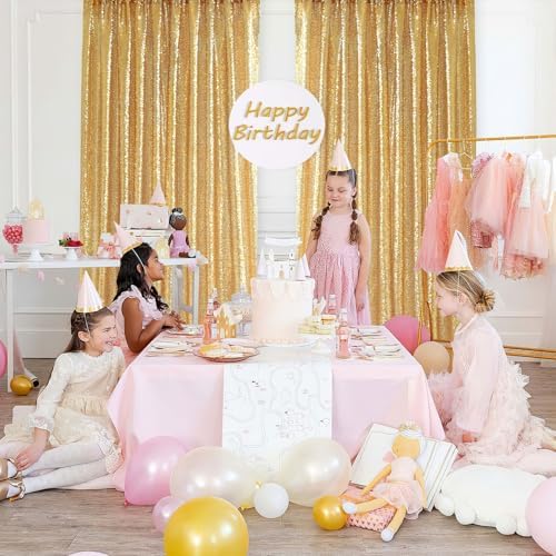 Gold Curtains Backrop for Wedding Parties: 3ftx8ft Gold Sequin Backdrop - Image 7