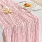 Fanami 6 Pack Cheesecloth Table Runner -10FT Blush Pink Boho Gauze Cheese Cloth Table Runner 120 Inches Long Rustic Sheer Fabric Centerpieces for Wedding Birthday Party Bridal Baby Shower Decorations by Fanami