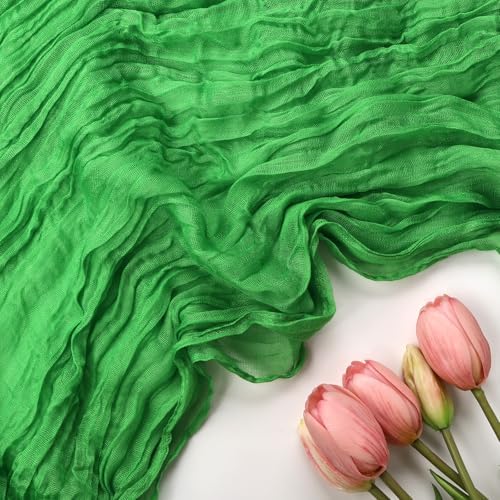 6 Pack Green Cheesecloth Table Runner 10Ft 23 x 120 Inch - Image 4