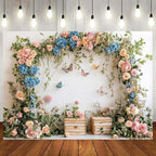 10X6.5ft Flower Butterfly Birthday Backdrop Spring Colorful Scenic Floral Flowers Wall Photography Backdrops Butterfly Fairy Tale Wedding Decoration Kids Birthday Party Background Photoshot - Image 2