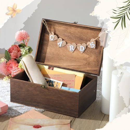 Geelin Wooden Wedding Card Box with Letter Flag Rustic,Retro Color - Image 4