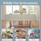 Laolitou Blue Checkered Tablecloth Rectangle Tables Buffalo Plaid Gingham Table Cloth Cotton Linen Rustic Tablecloths Washable Wrinkle Free for Party Picnic Kitchen, 60"x120" 10-12 Seats - Image 6
