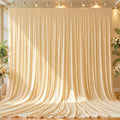 10x12ft Champagne Backdrop Curtain Panels for Parties - Wrinkle Free Polyester Photo Curtain Backdrop Wedding Back Drop Fabric Drapes for Party Decorations Background for Photography by WishCare