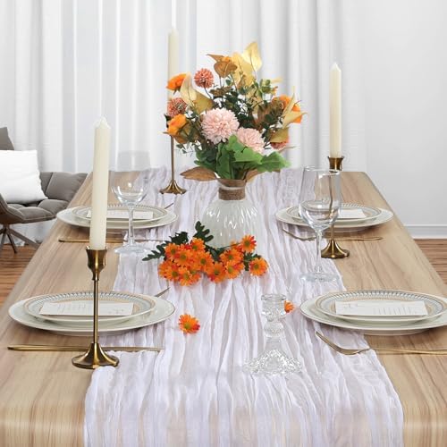 12 Pack 35 x 120 Inch White Table Runner Cheesecloth 10Ft - Image 3