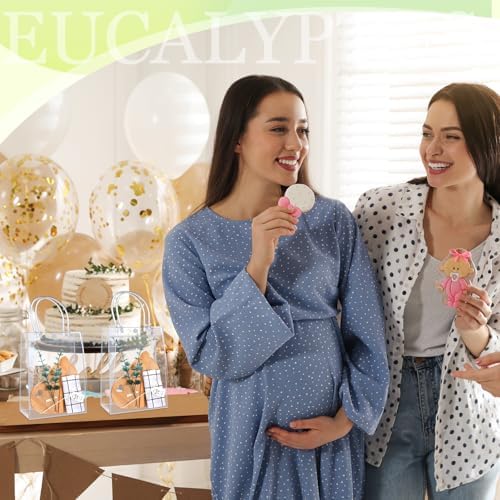 Teenyyou 43 Pcs Baby Shower Game Prizes for Winner Bamboo Cheese Board Spoon Plaid Towel Artificial Eucalyptus Stems Thank You Tag Card Gift Bag for Guest Baby Bridal Shower Wedding Favors(Heart) - Image 6