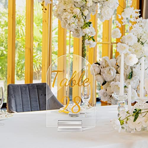 Qunclay 40 Pack Table Numbers 1-40 4 x 6 Inch Gold Acrylic Stands - Image 6