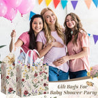 Abbylike 30 Pcs Retro Wildflowers Gift Bags Reusable Tote for Birthday - Image 3