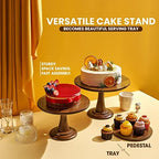Tidita Set of 3 Size Wood Cake Stand Set, Easy To Assemble, Removable Tray - Image 6