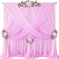 40ft x 10ft Pink Backdrop Curtains, Wrinkle-Free Sheer Chiffon Fabric Photo Backdrop Drapes for Wedding Arch Party Ceremony Stage Photography Decorations by WishCare