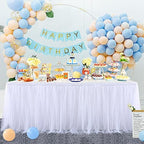 2 Pack 6ft White Tulle Table Skirts for wedding Bridal Shower White Ruffle Tutu Tablecloth for Baby Shower Birthday Party Banquet Baptism Cake Dessert Table Decorations - Image 2