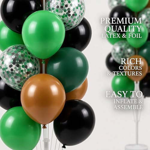 Hiins Green Brown Balloon Stand Kit for Floor and Table with Base for Party Decor - Image 4
