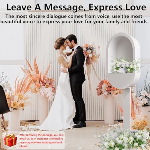 Audio Guest Book Phone Booth Stand, Romantic Metal Audio Guestbook Telephone Booth for Wedding Birthdays Party Graduation Baby Shower Retirement Special Occasions Decoration - Image 2