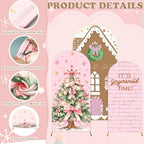 Moukeren 3 Pcs Pastel Pink Gingerbread Arch Cover 4ft 5ft 6ft Decor - Image 3