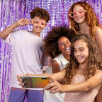 20 Pack Foil Curtain Backdrop Purple Metallic Tinsel Foil Fringe Curtains Photo Booth Props for Birthday Wedding Engagement Baby Shower Bachelorette Christmas Holiday Celebration Party Decorations - Image 5