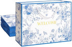 Crisky 25 Pack Wedding Welcome Bags for Guests, Hotel Blue Floral Welcome Gift Bags for Bridal Shower, Birthday Baby Shower by Crisky