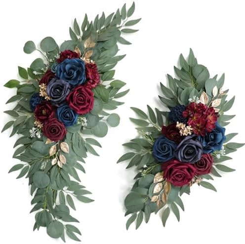 Artificial Navy Blue Wedding Arch Flower Floral Swags Set of 2 by UdoulaFlowersforLife