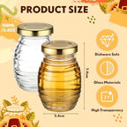 Baderke 3.4 oz Mini Honey Jars Party Favors, Small Glass Honey Jar with Lids Empty Glass Jars for Baby Shower Wedding Bridal Shower and Birthday Party Favors (48 Pcs) - Image 2