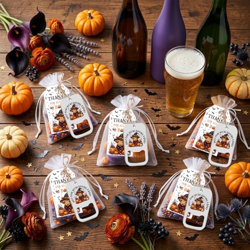 72PCS Halloween Highland Cow Baby Shower Favors Bottle Opener Keychains - Image 4