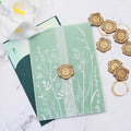 SWANGSA 100 Sets Wedding Invitations Wraps, Vellum Jackets for 5x7 Invitations & Self Adhesive Antique Gold Heart Wax Seal Stickers for Wedding Bridal Baby Shower Birthday Envelopes (White Wildflower) by SWANGSA