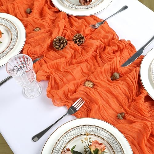 16 Pack 23 x 120 Inch Orange Table Runner 10Ft Cheesecloth - Image 4