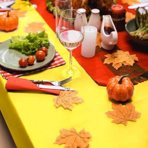 Jinei 24 Pcs Fall Plastic Tablecloth Thanksgiving Disposable Table Cover - Image 3