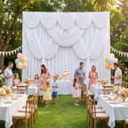 60x14FT Wrinkle Free White Backdrop Curtain for Wedding Parties 14foot Long - Image 6