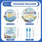 96Pcs Fishing 50th Birthday Party Decorations, Serves 24 - Image 5