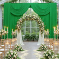20 ft x 10 ft Wrinkle Free Green Backdrop Curtain for Parties, 4 Panels 10ft Polyester Green Photo Backdrop Drapes for Graduation Birthday Wedding Party Stage Curtains by Outpain
