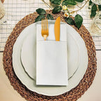 KAMMAK White Dinner Napkins Disposable Cloth Like Paper Napkins Folded with Pocket 100 Pack Guest Hand Towels for Party Decoration, Wedding Reception, Bathroom, Kitchen (16.5 x 16.5 inch) - Image 2