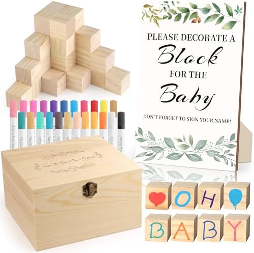 wookidel 72PCS Baby Shower Games Kit, Baby Blocks for Baby Shower by Wookidel