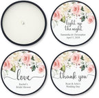 Custom Candles, Personalized Candles White and Pink Roses, Bulk Candles, Candle Favors, Candle Wedding Favors (Set of 10) (Black Tin), 9508825-01 - Image 6