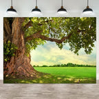 20x10ft Spring Backdrop Huge Tree Nature Scenery Photography Background Rural Scene Green Grass Field Girls Kids Birthday Baby Shower Banner Decorations Wedding Portrait Photo Booth Prop by ASDCXZ