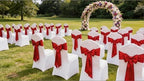 Satin Chair Sashes Bows 50 Pack Universal Polyester Chair Ribbons for Wedding Anniversary Retirement Party Birthday Engagement Banquet Graduation Bridal Shower Outdoor Events Decor (Red, 50 pcs) - Image 5