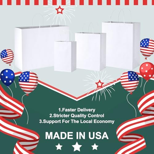 METRONIC White Paper Gift Bags 5.25 x 3.75 x 8 Inch 500 Pack - Image 3