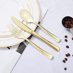 N9R 300PCS Gold Plastic Silverware, Disposable Plastic Cutlery/Utensils - Image 6