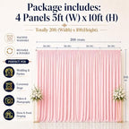 20ftx10ft Dusty Pink Backdrop Curtain for Wedding Parties, Wrinkle Free Silky Polyester 4 Panels Draping Fabric Photo Backdrop Drapery Back Drop Cloth for Birthday Photography Background Photoshoot - Image 6