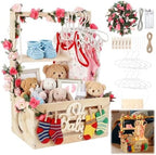 Wooden Baby Shower Crate Closet, 16.93In×11.82In×23.82In,Personalized Baby Gift Basket with Adjustable Handle, Unique Newborn Gift for Boys & Girls, Baptism,Birthday by Unknown
