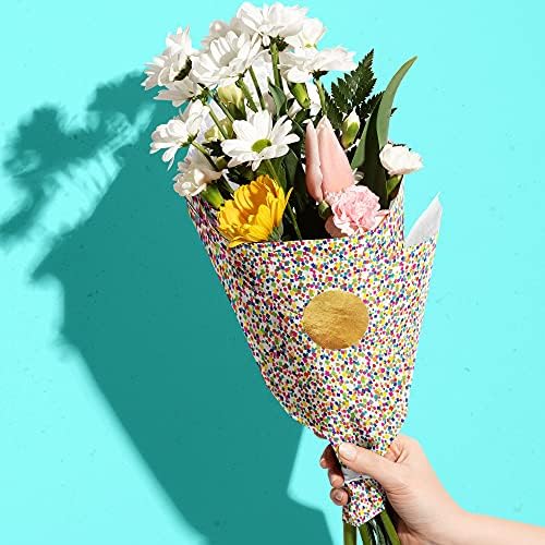 Jillson Roberts 20" x 30" Printed Birthday Gift Tissue, Party Confetti White (48 Folded Sheets) - Image 5