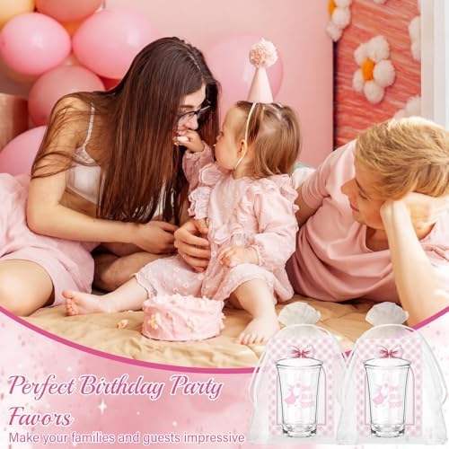 Vesici 50 Sets Silly Goose Party Favors for Guests Include Baby Shower Shot Glass and Card Organza Bag for Birthday Baby Shower Goose Party Supplies (Pink) - Image 5
