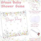 Wildflower Baby Shower Diaper Game Set Baby Shower Favor 1 Spring Floral Games Board Diapers 10 Pink Plastic Balls 1 Wildflower Game Instruction Sign for Flower Gender Reveal Games Decoration - Image 3