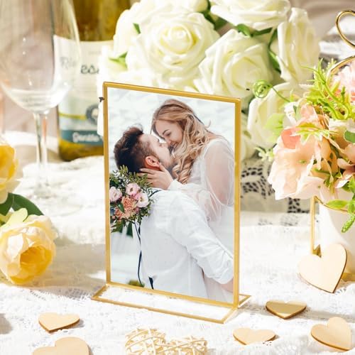 Hoteam Gold Acrylic Sign Holders, Gold Picture Frames, 36 Pack, 4 x 6 Inch - Image 6
