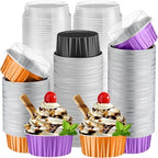 200 Pack Aluminum Cupcake Liners with Lids,Halloween,Plain by Gandeer