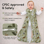 Yoofoss Baby Sleep Sack 12-18 Month 0.5TOG 100% Organic Cotton 2-Way Zipper - Image 3