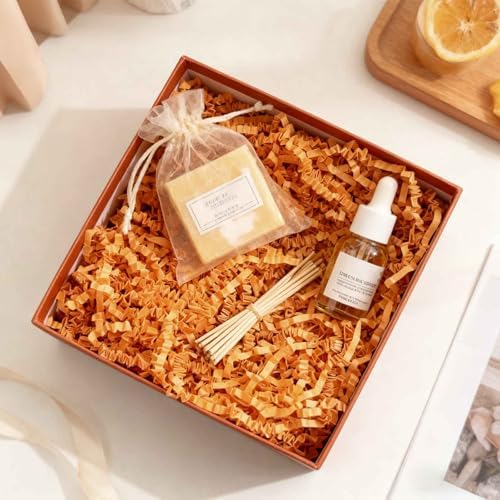 Tisspoms 10LB Orange Crinkle Cut Paper Shred Filler, Crinkle Paper Shreds - Image 3
