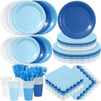 Zhehao 350 Pcs Blue Paper Plates and Napkins Party Supplies by Zhehao