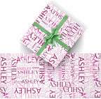 AOFUN Custom Name Gift Wrapping Paper Personalized Gift Wrapping Paper Personalized Wrapping Paper with Name/Text Anniversary Wrapping Paper For Men 3 Rolls 58" x 23" - Image 2