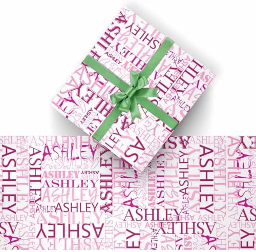 AOFUN Custom Name Gift Wrapping Paper Personalized Gift Wrapping Paper Personalized Wrapping Paper with Name/Text Anniversary Wrapping Paper For Men 3 Rolls 58" x 23" - Image 2